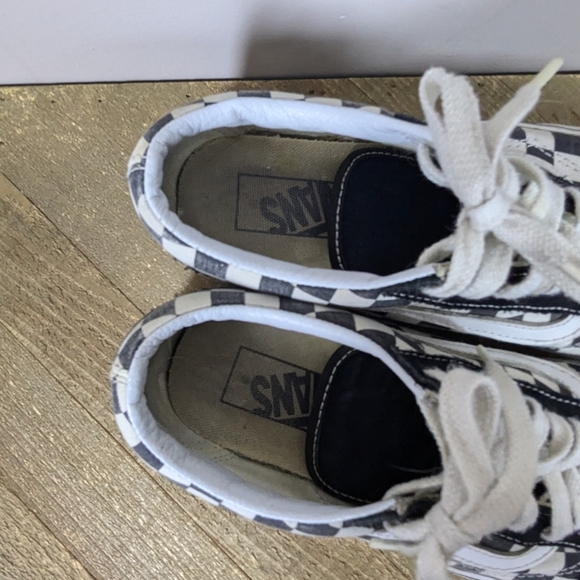 Vans Old Skool Platform Checkerboard Sneakers Women’s 7 / Men’s 5.5 Black White - Picture 7 of 9